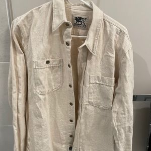 Casual light tan button down from Indigofera